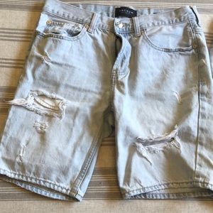 Ripped jean shorts